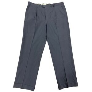 Santorelli Valencia Mens Pleated Wool Blend Dress Pants Charcoal Gray Size 40